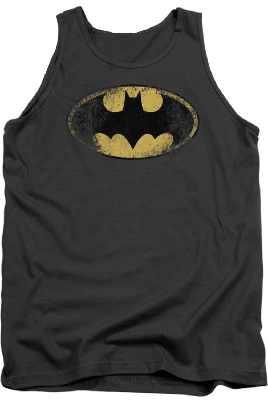 Batman Destroyed Logo Adult Tank TopPerformance hoodie