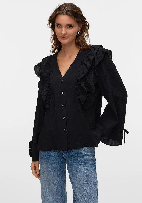 Vero Moda Kausa Frill Blouse, BlackBand Merch Shirts