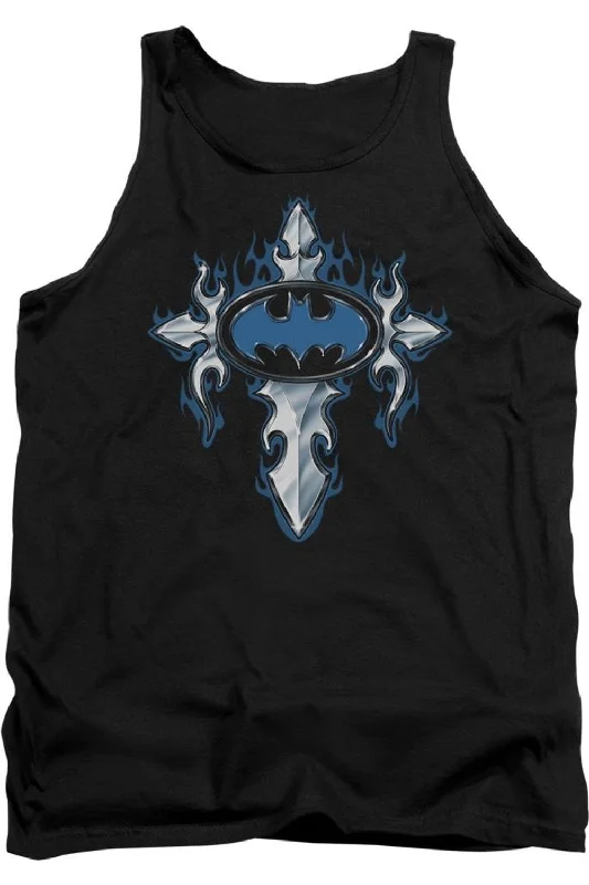 Batman Gothic Steel Logo Adult Tank TopRunning jacket