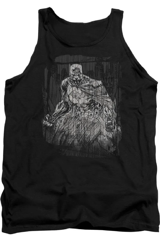 Batman Pencilled Rain Adult Tank TopPerformance vest