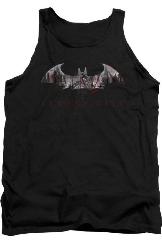 Batman Arkham City Bat Fill Adult Tank TopThermal jacket