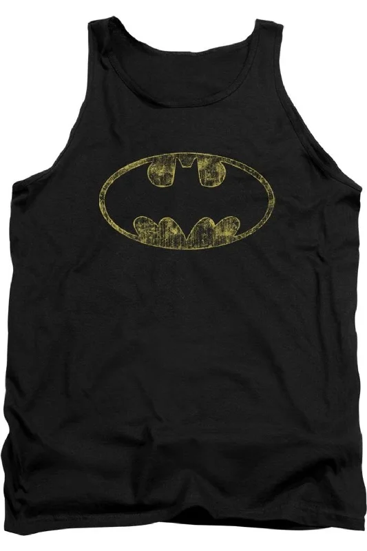 Batman Tattered Logo Adult Tank TopRunning hoodie