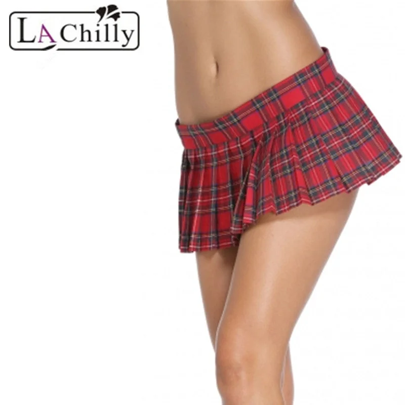 La Chilly skirts 2018 summer Preppy Brief Date Red Grey Sexy Schoolgirl Plaid Micro Mini Skirt Cute pleated skirt LC72013Tiered Skirt