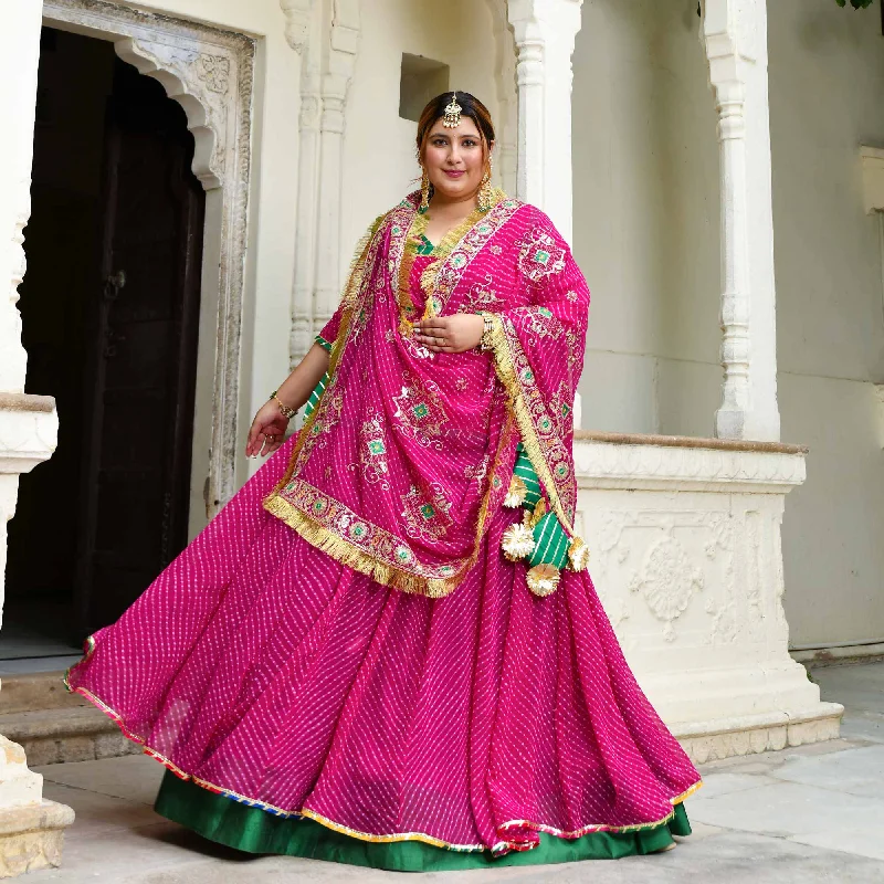 Kohinoor-Rani Pink Mothra Embroidered Poshak Lehenga Set