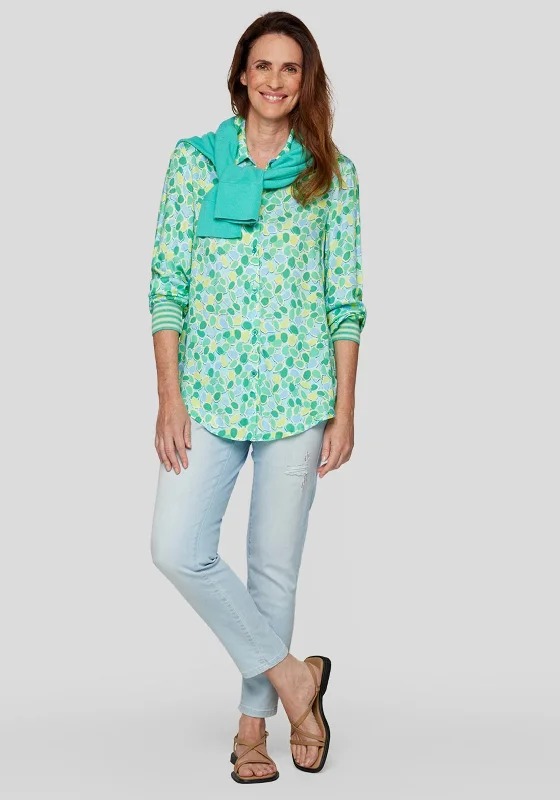 Rabe Abstract Print Buttoned Blouse, Green MultiSports Team Shirts