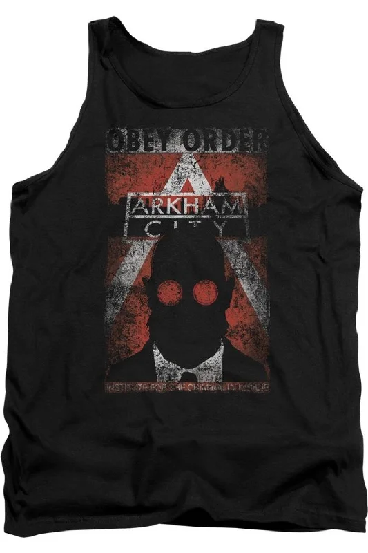 Batman Arkham City Obey Order Poster Adult Tank TopRunning hoodie