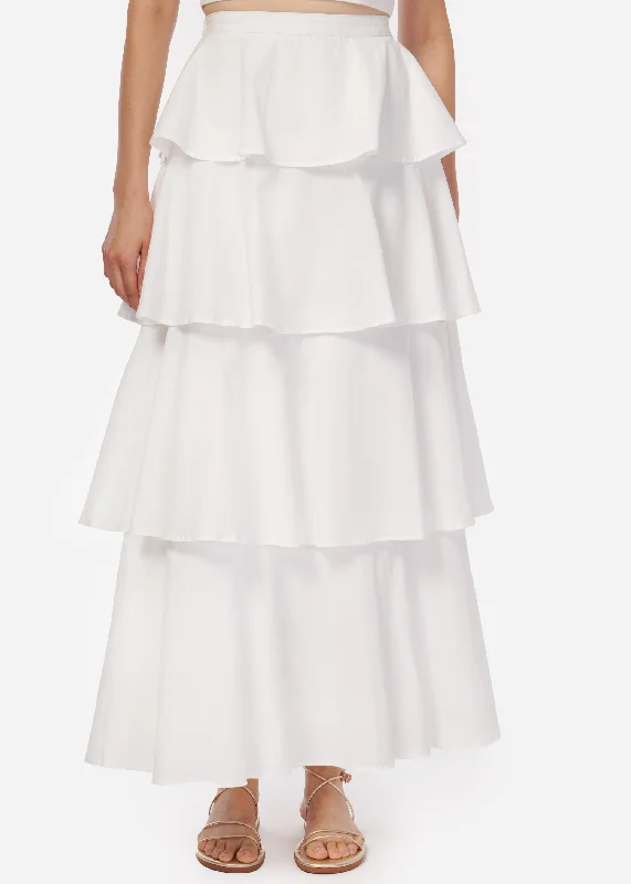 Terra Cotton Poplin Skirt WhiteProm Skirt