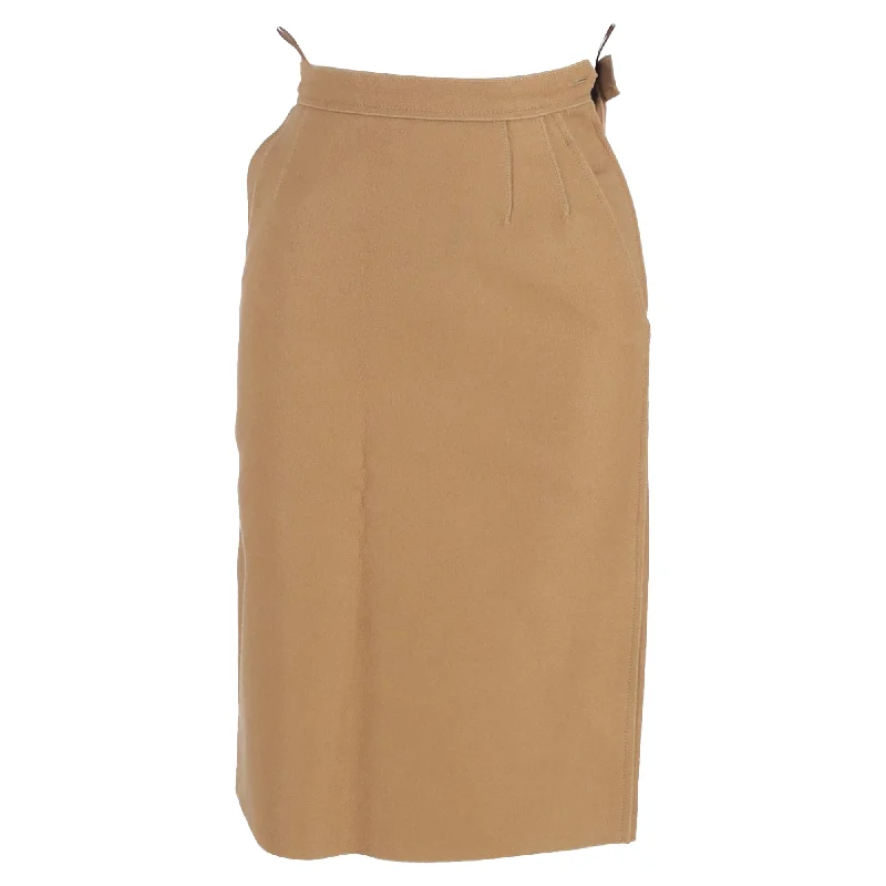 Prada Knee Length Skirt in Beige WoolDenim Skirt