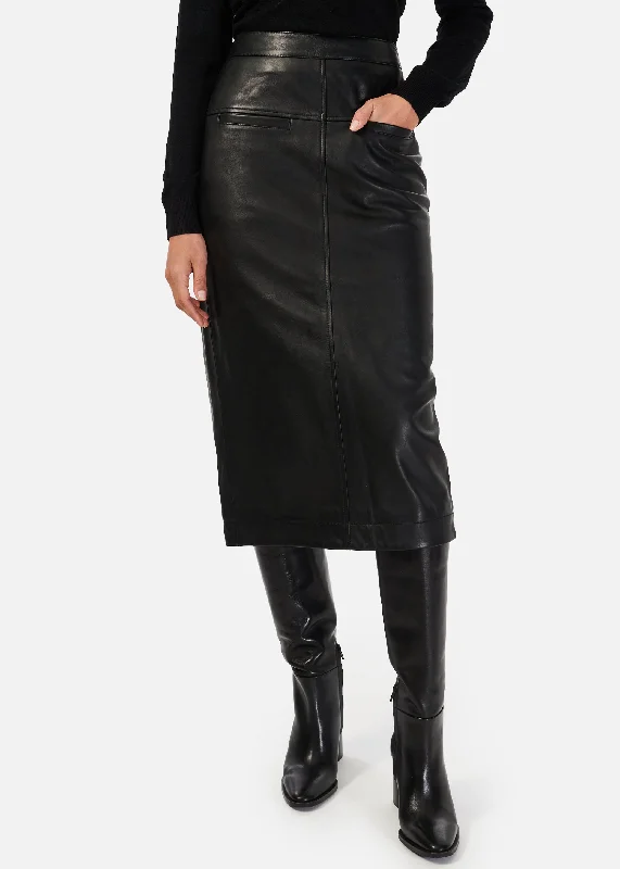 Inaya Genuine Leather Skirt BlackRomper Skirt