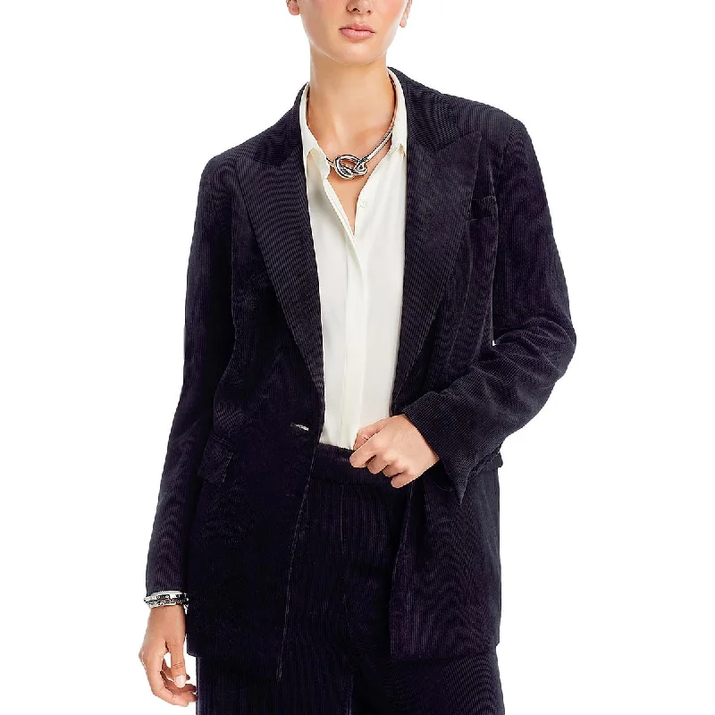 Womens Corduroy Long Sleeves One-Button Blazer