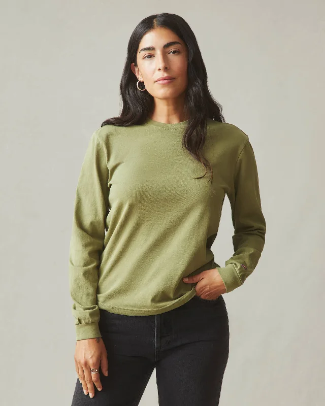 Vintage Crew Long Sleeve Tee - Washed Capulet Olive