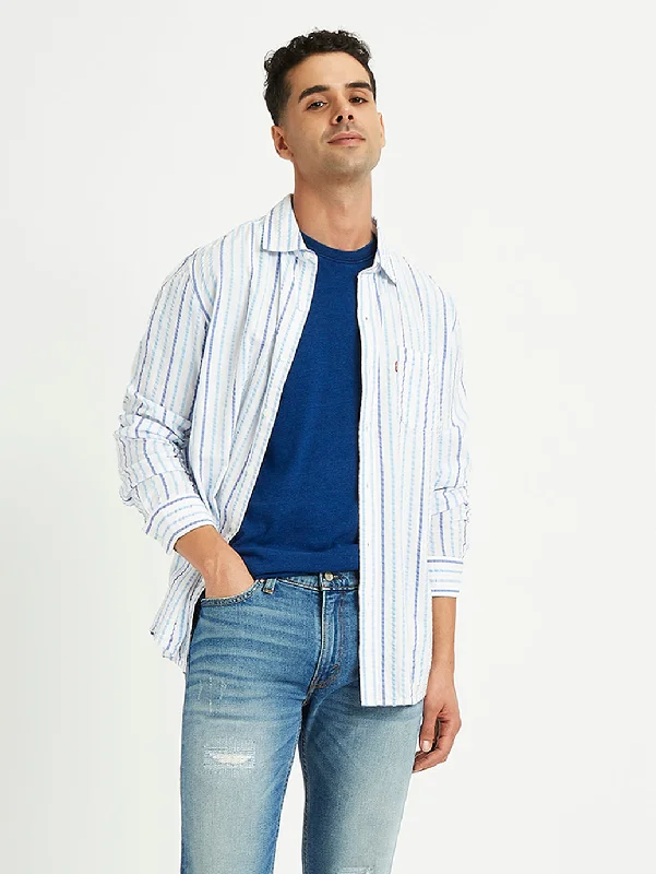 Men's Striped Regular Fit ShirtTunic Shirts