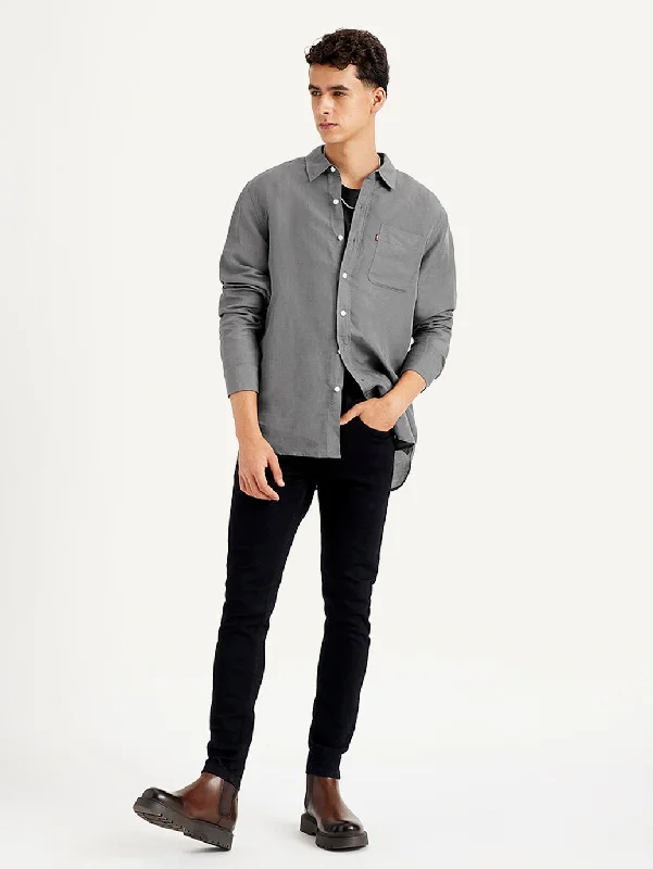 Men's Solid Regular Fit ShirtZippered Shirts