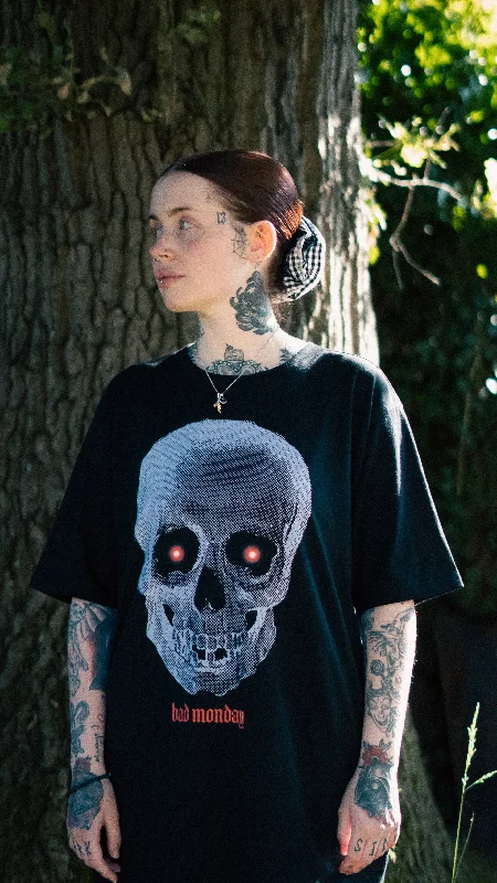 Screen Skull / Front Print Tee PurpleOversized T-Shirts