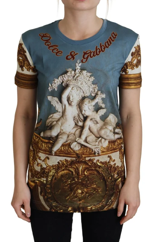 Dolce & Gabbana Chic Angel Print Casual Cotton TeeWork T-Shirts