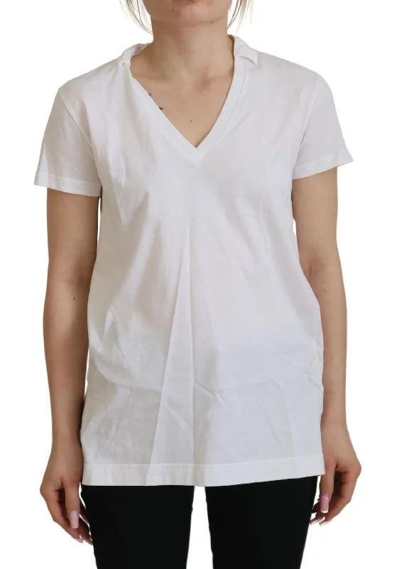 Dolce & Gabbana Elegant White Cotton Top TeeCompression T-Shirts