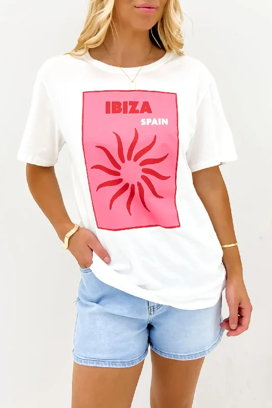 Ibiza Tee WhiteGlitter T-Shirts