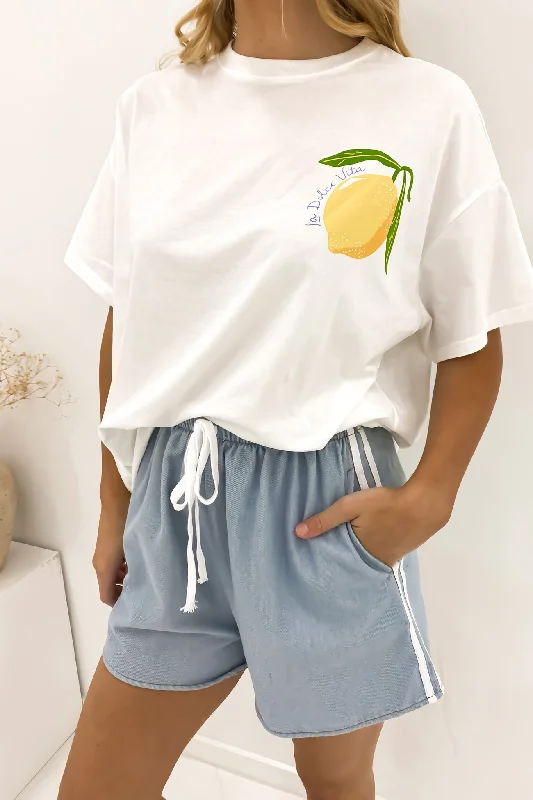 Limoncello Tee WhiteAsymmetrical T-Shirts