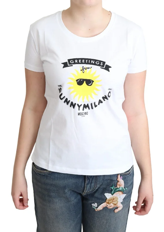 Moschino Sunny Milano Print Cotton TeeTasseled T-Shirts