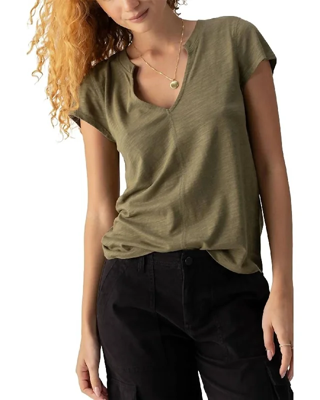 New Girl Tee In Burnt OliveBamboo T-Shirts