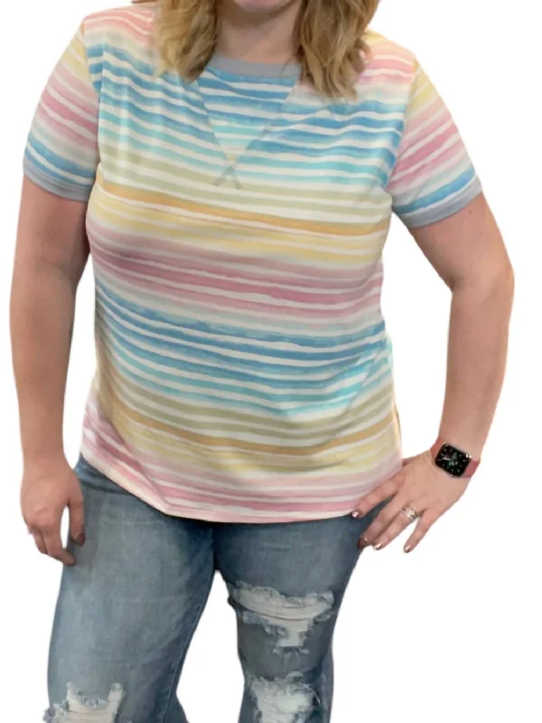 Pastel Watercolor Everyday Tee In Multi ColorRecycled Fabric T-Shirts