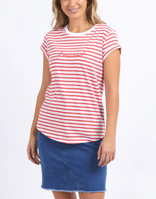 Signature Stripe Tee - Cayenne & White StripePrinted T-Shirts