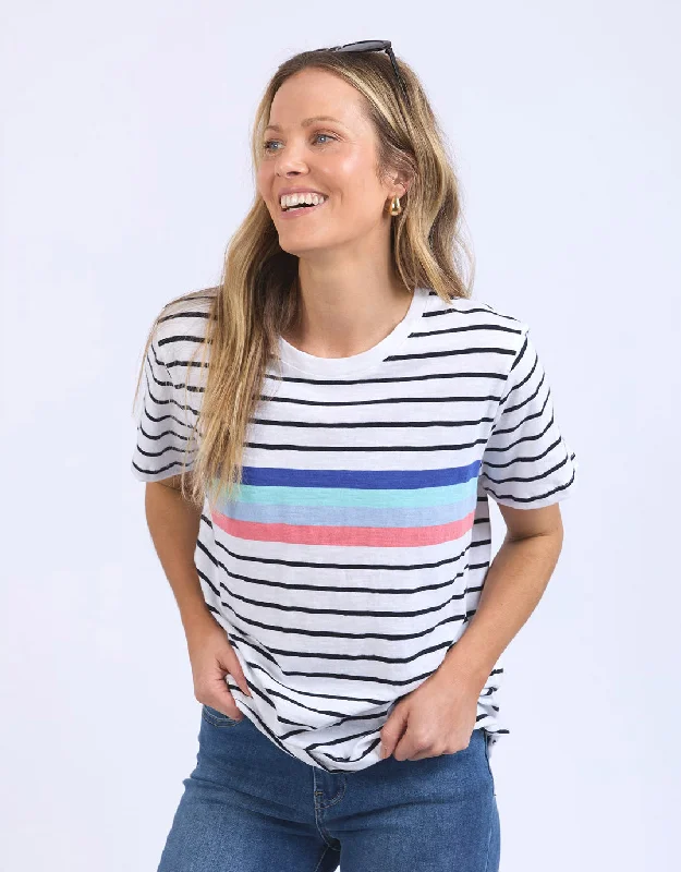 Zena Tee - White/Navy StripeColorblock T-Shirts