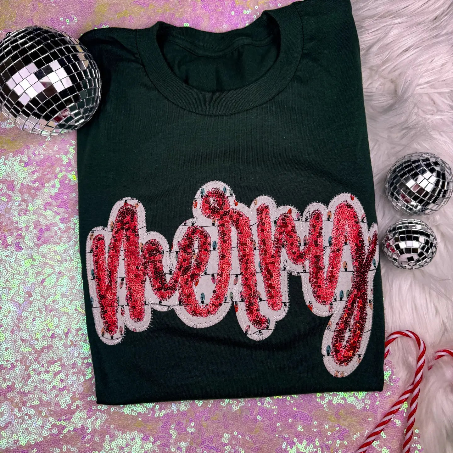 Forest Merry Lights Christmas Tee - Southern BelleDesigner T-Shirts